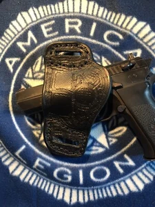 Left hand Handcrafted High Ride Holster Fits Most Large Frame Semi Automatics - Picture 1 of 1