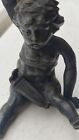 Bronze Figur 6,5 cm sitzender Junge  Putte Amor 18 Jhd