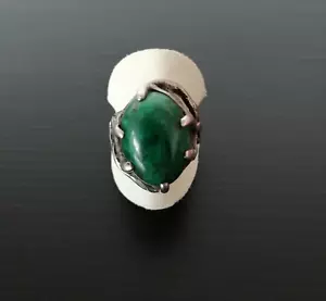 925 Sterling Silver Russian Malachite Vintage Ring - Bild 1 von 7