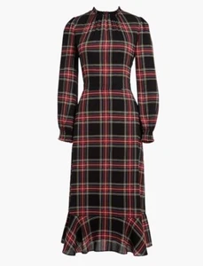 NWOT J Crew Tartan Plaid Lightweight Ice Cool MIDI Dress Sz 2 - Picture 1 of 3