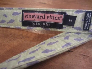 Vineyard Vines D Ring Belt Youth Sz M Blue Fish Preppy Nautical Print Cotton - Picture 1 of 4