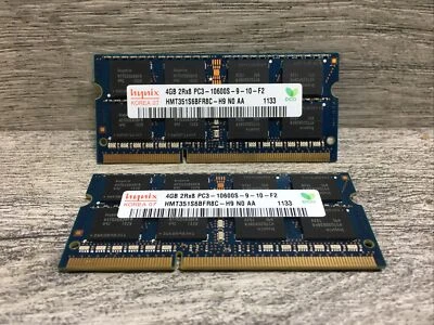 Hynix 8GB [2*4Gb] 2Rx8 PC3 10600S 1333Mhz SODIMM Laptop Mac Memory Ram T6 - Image 1 of 2