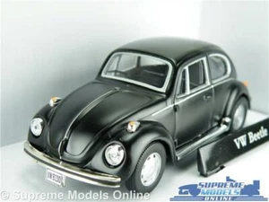 VOLKSWAGEN BEETLE MODEL CAR 1:43 SIZE MATT BLACK CARARAMA CLASSIC VW 1970'S R0 - Picture 1 of 4