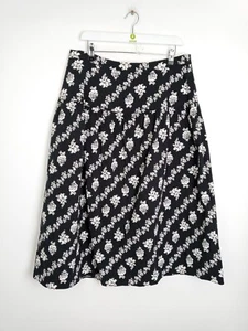 M&S Women's Floral Skirt Size 16 Black White New F2 - Picture 1 of 12
