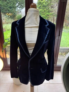 Mens Blades Rupert Lycett Green Navy blue 100% cotton velvet jacket Vintage - Picture 1 of 18