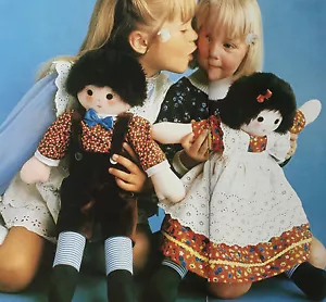 SCHNITTMUSTER Jean Greenhowe Twin Stoffpuppen Junge + Mädchen Spielzeug 48cm groß Puppe RAR - Bild 1 von 5