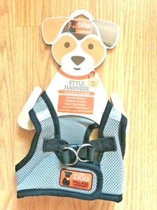 ARNÉS DE MALLA THE DOG WALKER COMPANY GRIS CON BORDE NEGRO CACHORRO/PERRO MED NUEVO CON ETIQUETAS - Imagen 1 de 2