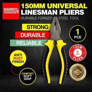 Premium Linesman Cutting Plier Steel Anti-Rust Comfort Soft Grip 15cm - Picture 1 of 4