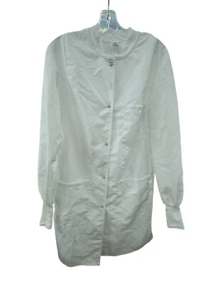 Medline Medium Unisex White Lab Coat Knee Length Button Up MDT046815M - Image 1 of 3