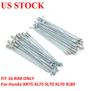 16 RIM Front Wheel Spokes & Nipples Nuts Set For Honda XR75 XL70 SL70 XL80 XL75