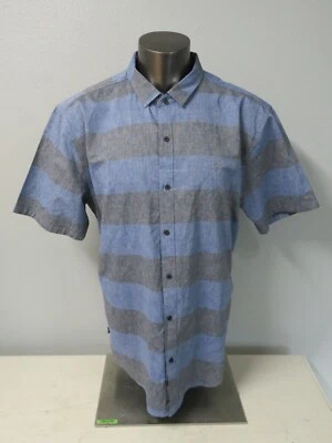 Mens Split Co. USA Short Sleeve Button Front Shirt Blue Gray Size XXL Cotton - Image 1 of 4