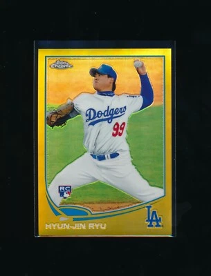 2013 Topps Chrome #25, Hyun-Jin Ryu SP Gold Refractor RC /50, NICE - Image 1 of 2