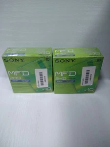 2x Sony MFD 2HD 1.44 3.5" double Sided Micro Floppy Disks, pack of 10 disks - Photo 1/13