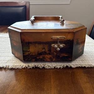 Vintage Octagon Wooden Purse - Picture 1 of 4