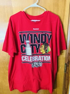 Reebok NHL 2015 Stanley Cup Chicago Blackhawks Championship T-Shirt Men’s XL - Picture 1 of 6