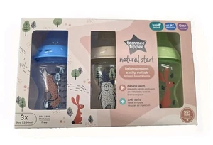 3x Tommee Tippee Natural Start Anti Colic Baby Feeding Bottle 0m+ - Picture 1 of 2