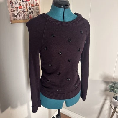 Свитер Ann Taylor Loft с драгоценными камнями с длинным рукавом смесь подоконников размер XXS глубокая слива - Изображение 1 из 4