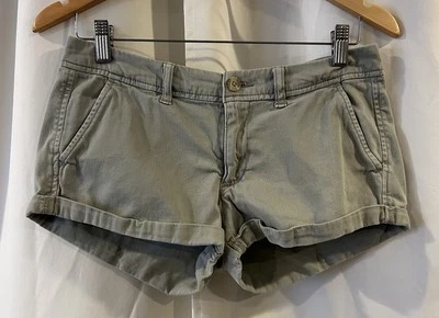 Pantalones Cortos Chinos Abercrombie & Fitch Mujer Talla 4 Verde Y2K Micro Mini tiro Bajo Foto 1 de 4