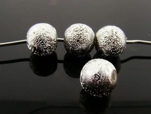 24 ACRÍLICO TEXTURIZADO PLATEADO DE COLECCIÓN 8mm. CUENTAS REDONDAS 807 - Imagen 1 de 1