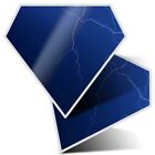 2 x Diamond Stickers 7.5 cm - Blue Electric Lightning Storm Weather  #8870