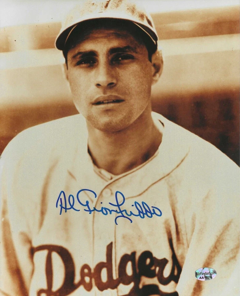 AUTOGRAPHED 8x10  AL GIONFRIDDO  Brooklyn Dodgers Photo W/COA - Image 1 of 1