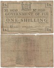 1942 World War II SOUTH PACIFIC Island of FIJI Old Veteran "ONE SHILLING NOTE”