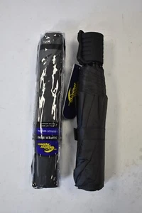 Lot of 2 The Weather Station Manual Super Mini Rain Wind Umbrellas Black 43" - Picture 1 of 6