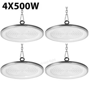 4 Pack 500W UFO LED High Bay Light Shop Industrial Commercial Factory Warehouse - Picture 1 of 8