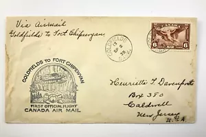 1935 Canadian First Flight Commemorative Covers Goldfields-Fort Chipewyan 910B - Bild 1 von 4