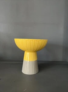 west elm testured Candy Bo M yellow / Grey Leaf - Bild 1 von 3