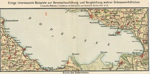Bodensee 1900 kl. orig. Atlas-Karte Lindau Bregenz Arbon Nonnenhorn Wasserburg - Picture 1 of 1
