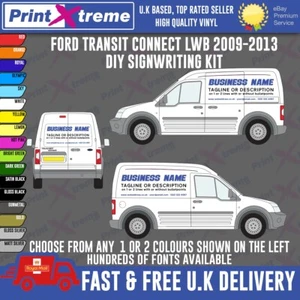 van sign kit TRANSIT CONNECT LWB 2009-13 DIY signage signwriting vinyl Lettering - Picture 1 of 10
