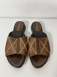 Sandalias deslizables de cuero marrón negro talla 8 Cole Haan para mujer - Imagen 1 de 7