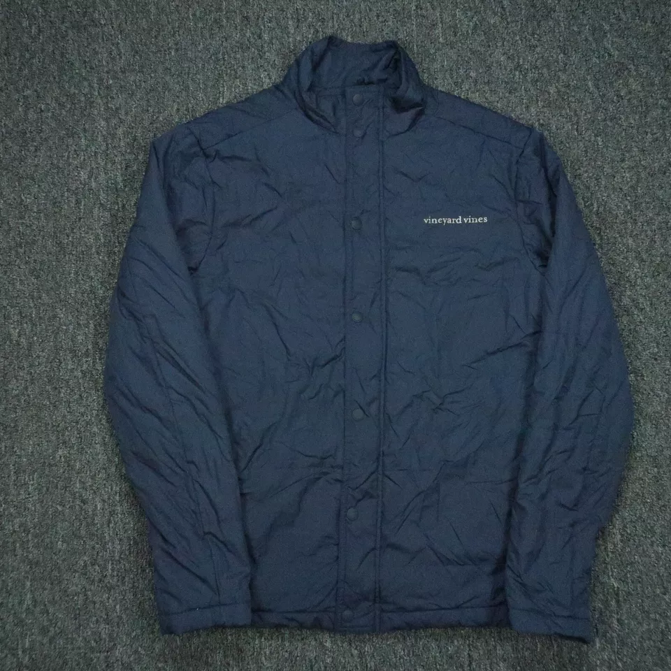 Vineyard Vines Jacket Mens Extra Small Blue Full Zip Snap Pockets Lined XS - Image 1 of 4