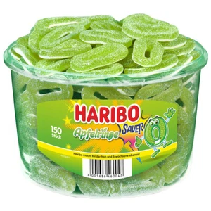 Haribo Saure Apfelringe Fruchtgummi mit Schaumzucker 150 Stück 1200g - Bild 1 von 1
