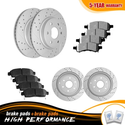 Front &Rear Rotors+Brake Pads Kit for 2007 - 2015 2016 Chevy Traverse GMC Acadia Foto 1 de 4