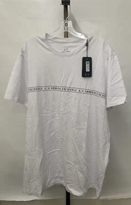 Armani Exchange Men's White Short Sleeve Cotton T-Shirt w/ Logo Choose Size  - Image 1 of 4