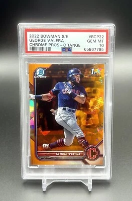 2022 Bowman Chrome Sapphire George Valera Orange Rookie Rc PSA 10 /50 Guardians - Image 1 of 2