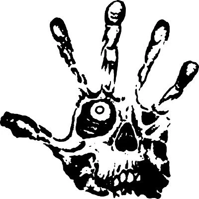 Skull Eye Fingers Zombie Dead Hand Car Truck Window Laptop Vinyl Decal Sticker - Image 1 of 2