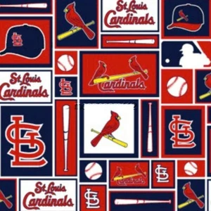 BTY MLB St. Louis Cardinals Logo Patch Cotton Fabric By The Yard Major League - Picture 1 of 2