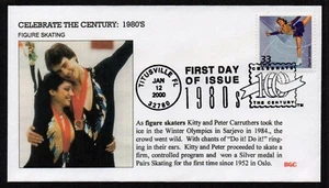 USA, SCOTT # 3190-E, BGC FDC COVER FIGURE SKATING, KITTY & PETER CARRUTHERS 2000 - Picture 1 of 1