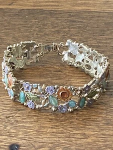 Liz Claiborne Floral Panel Bracelet Enamel - Picture 1 of 4