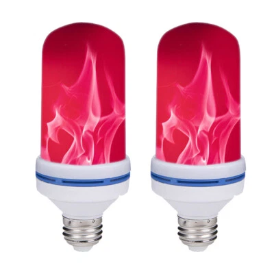 2x LED Flicker Fire Light Bulbs Flickering RED Light Fire Effect Lamp Decor Bulb - Image 1 of 4