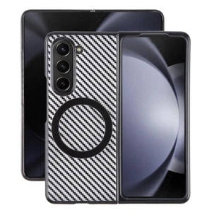 For Samsung Galaxy Z Fold5 6D Plated Carbon Fiber Clear Magsafe PC Phone Case - Photo 1 sur 2