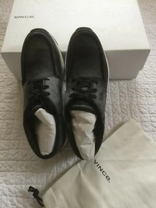 New with box Vince Toronto Suede Sneakers Black Size 6.5 - Picture 1 of 11