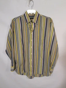 Burberry London Men's L Multicolored Striped Dress Shirt Made USA - Picture 1 of 8
