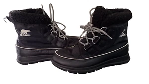 Sorel Explorer Carnival Waterproof Boot Black Size 8 womans GREAT condition - Picture 1 of 5