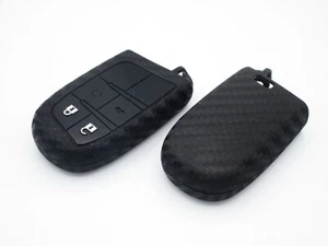 Schlüssel Hülle Cover Silikon für Jeep Renegade Compass Fiat 500X Carbon Optik - Bild 1 von 2