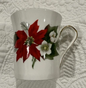 Vintage Queen's Rosina Porzellan Teetasse Weihnachten Weihnachtsstern Made In England - Bild 1 von 6