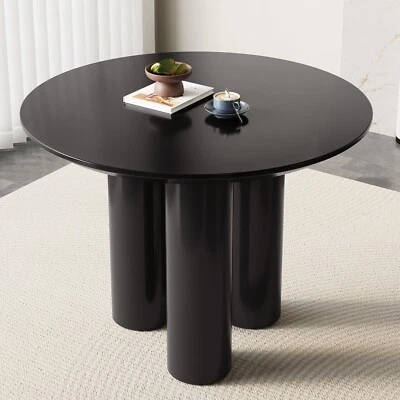 Guyii Black Dining Table Round Kichen Table for Dining Room 39.37' with 3 Legs - Image 1 of 4